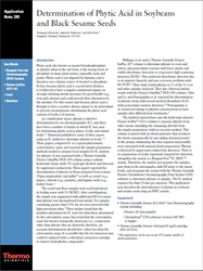 Fast Determination of Phytic Acid in Soybeans and Black Sesame Seeds